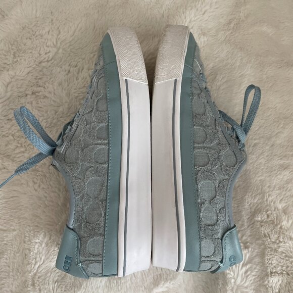 COACH Citysole Platform Women's Blue Sneaker Signature Terry Cloth Size US 8.5 - Picture 9 of 14